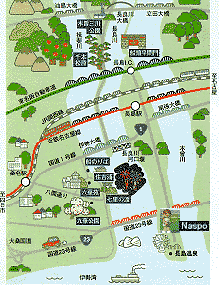 桑名の観光マップ